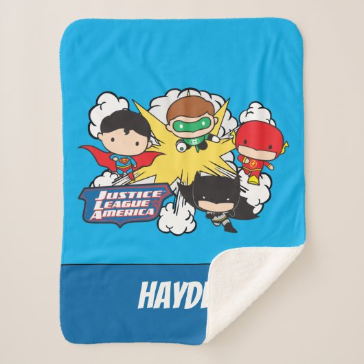 Chibi Justice League of America Explosion Sherpa Deken (Voorkant)