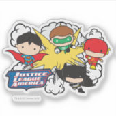 Chibi Justice League of America Explosion Sticker (Voorkant)