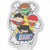 Chibi Justice League of America Explosion Sticker (Voorkant)