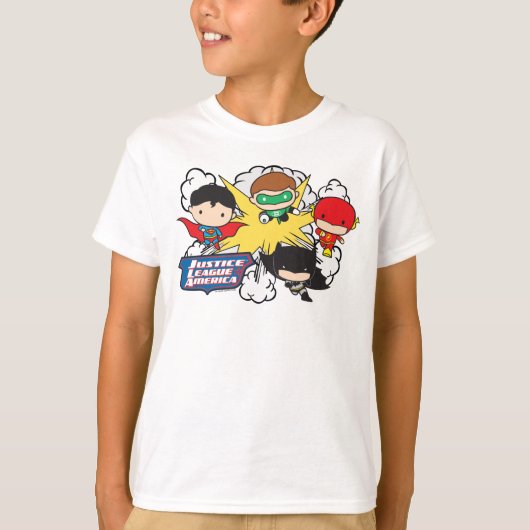 Chibi Justice League of America Explosion T-shirt (Voorkant)