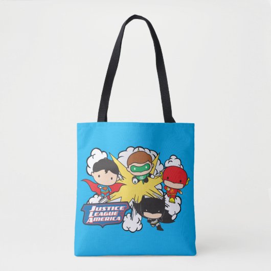 Chibi Justice League of America Explosion Tote Bag (Voorkant)