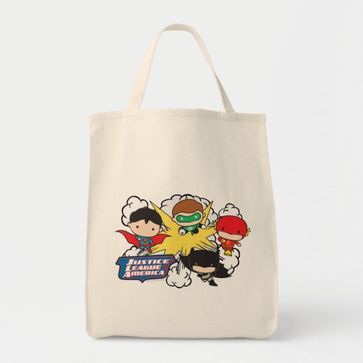 Chibi Justice League of America Explosion Tote Bag (Voorkant)
