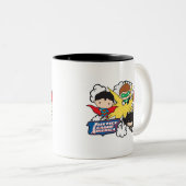 Chibi Justice League of America Explosion Tweekleurige Koffiemok (Voorkant rechts)