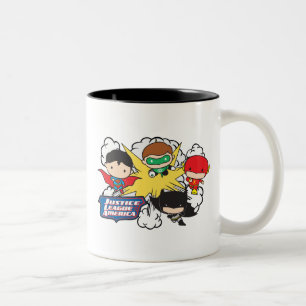 Chibi Justice League of America Explosion Tweekleurige Koffiemok