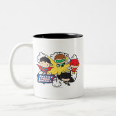 Chibi Justice League of America Explosion Tweekleurige Koffiemok (Links)