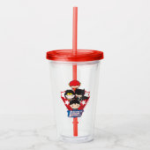 Chibi Justice League of America Stars 2 Acryl Drinkbeker (Voorkant)