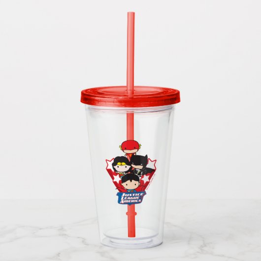 Chibi Justice League of America Stars 2 Acryl Drinkbeker (Voorkant)