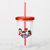 Chibi Justice League of America Stars Acryl Drinkbeker (Voorkant)