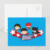 Chibi Justice League of America Stars Briefkaart (Voorkant / Achterkant)
