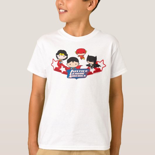 Chibi Justice League of America Stars T-shirt (Voorkant)