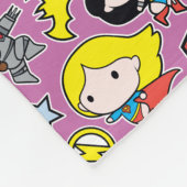 Chibi Justice League Pattern over Paars Fleece Deken (Hoek)