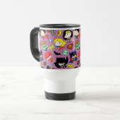 Chibi Justice League Pattern over Paars Reisbeker (Voorkant links)