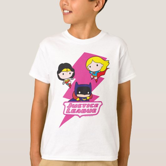 Chibi Justice League Pink Lightning T-shirt (Voorkant)