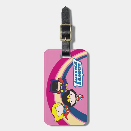 Chibi Justice League Rainbow Bagagelabel (Voorkant verticaal)