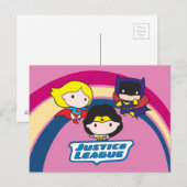 Chibi Justice League Rainbow Briefkaart (Voorkant / Achterkant)
