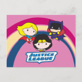 Chibi Justice League Rainbow Briefkaart (Voorkant)