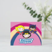 Chibi Justice League Rainbow Briefkaart (Staand voorkant)