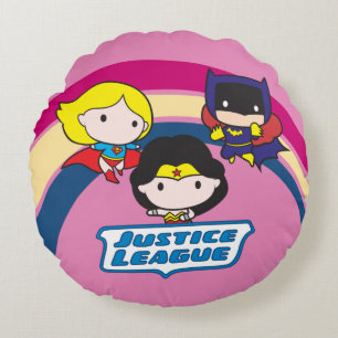 Chibi Justice League Rainbow Rond Kussen