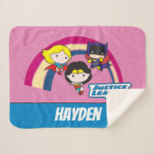 Chibi Justice League Rainbow Sherpa Deken (Voorkant (horizontaal))