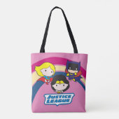 Chibi Justice League Rainbow Tote Bag (Achterkant)
