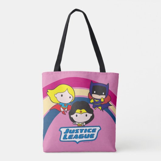 Chibi Justice League Rainbow Tote Bag (Achterkant)