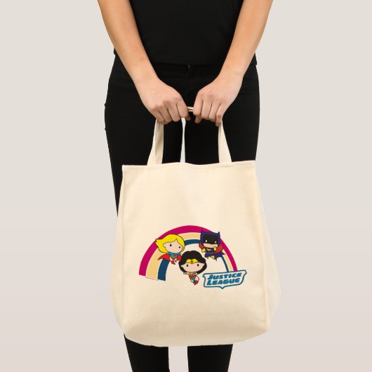 Chibi Justice League Rainbow Tote Bag (Voorkant (product))