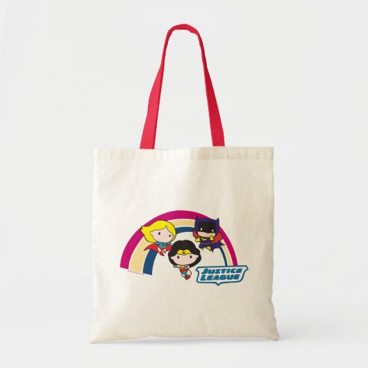 Chibi Justice League Rainbow Tote Bag (Voorkant)