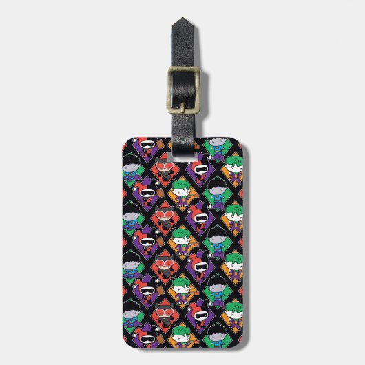 Chibi Justice League Villain Pattern Bagagelabel (Voorkant verticaal)