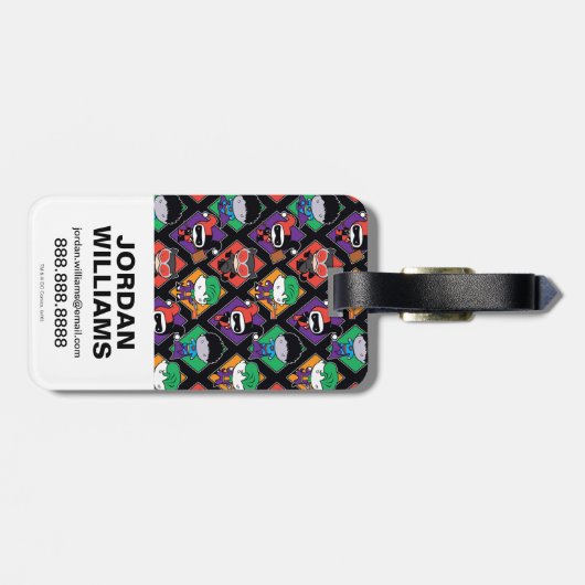 Chibi Justice League Villain Pattern Bagagelabel (Achterkant horizontaal)