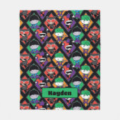 Chibi Justice League Villain Pattern Fleece Deken (Voorkant)