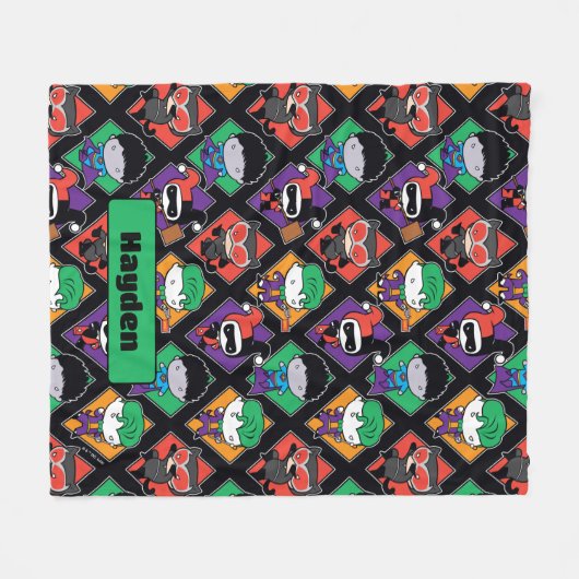 Chibi Justice League Villain Pattern Fleece Deken (Voorkant (Horizontaal))