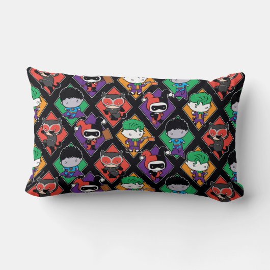 Chibi Justice League Villain Pattern Kussen (Achterkant)