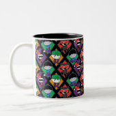 Chibi Justice League Villain Pattern Tweekleurige Koffiemok (Links)