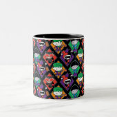 Chibi Justice League Villain Pattern Tweekleurige Koffiemok (Center)