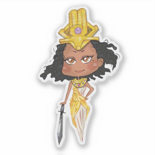 Chibi Kandaka Warrior  Sticker (Voorkant)
