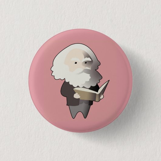 Chibi Karl Marx Ronde Button 3,2 Cm (Voorkant)