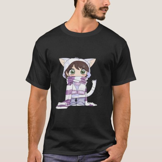 Chibi kat anime meisje t-shirt (Voorkant)