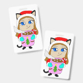 chibi kat meisje badge (Voor- en achterkant)