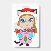 chibi kat meisje badge (Achterkant)