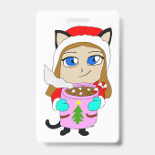 chibi kat meisje badge (Voorzijde)