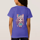 Chibi Kat Meisje in Turquoise Jurk (Achterkant)