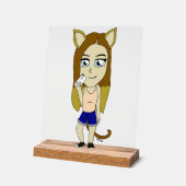Chibi Katgirl Acryl Bord (Hoek)