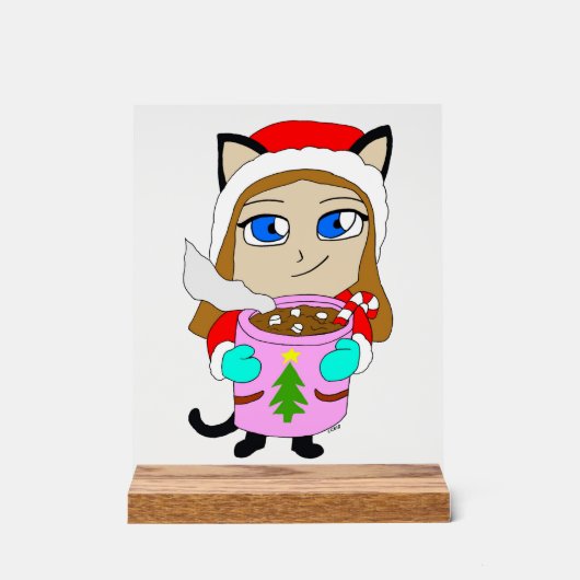 chibi katgirl acryl bord (Voorkant)