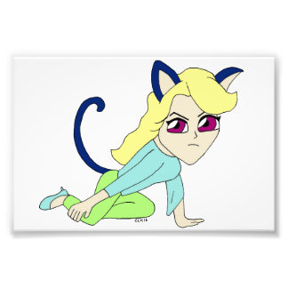 chibi katgirl foto afdruk
