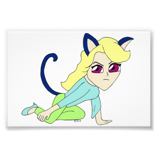 chibi katgirl foto afdruk (Voorkant)