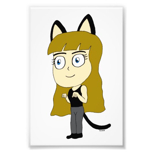 chibi katgirl foto afdruk (Voorkant)