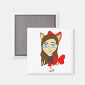 chibi katgirl magneet (Voorkant / Achterkant)