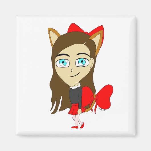 chibi katgirl magneet (Voorkant)