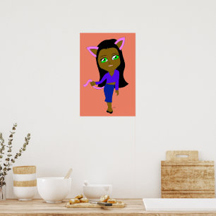 chibi katgirl poster
