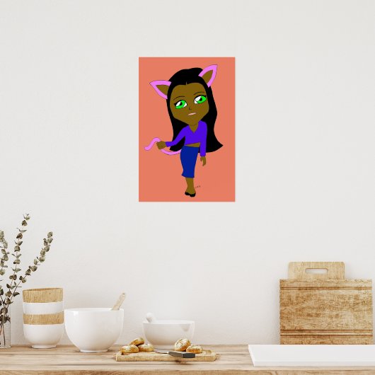 chibi katgirl poster (Keuken)